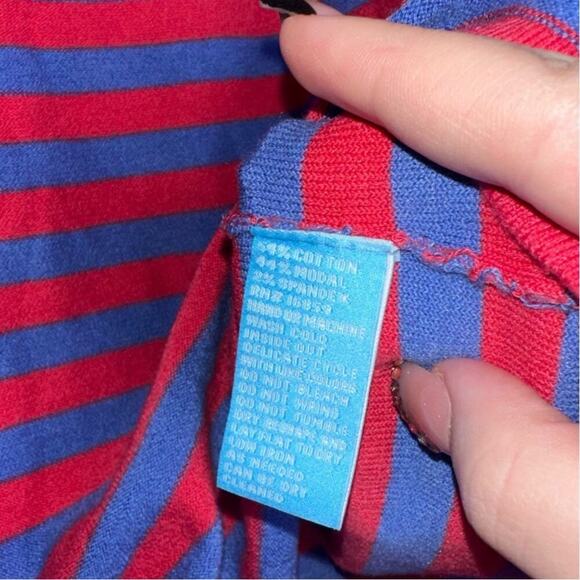 J. Mclaughlin NWT Caitlin Long Sleeve Boatneck Striped Sweater Red/Blue Size XS - Picture 4 of 5